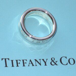 Tiffany & Co. Sterling Silver Size 5 1/4 Wide Concave Band 1837 Ring
